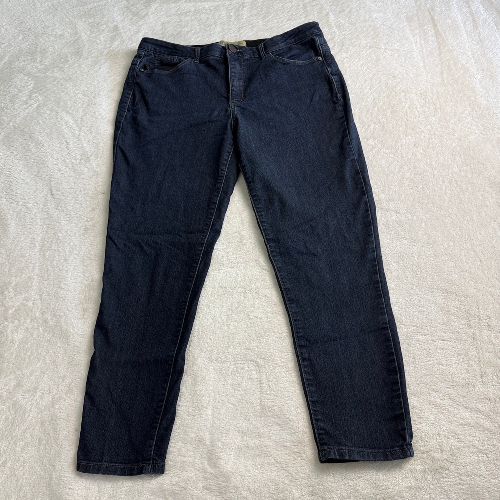 Democracy Ab Technology Straight Leg Jeans Womens 12 Blue Dark Wash 34x26